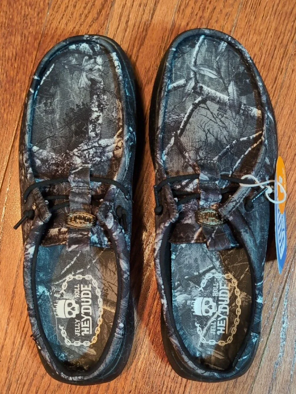 Hey Dude Jelly Roll Wally Comfy Slip-On Loafers Size 11 Black & Gray Tree Camo